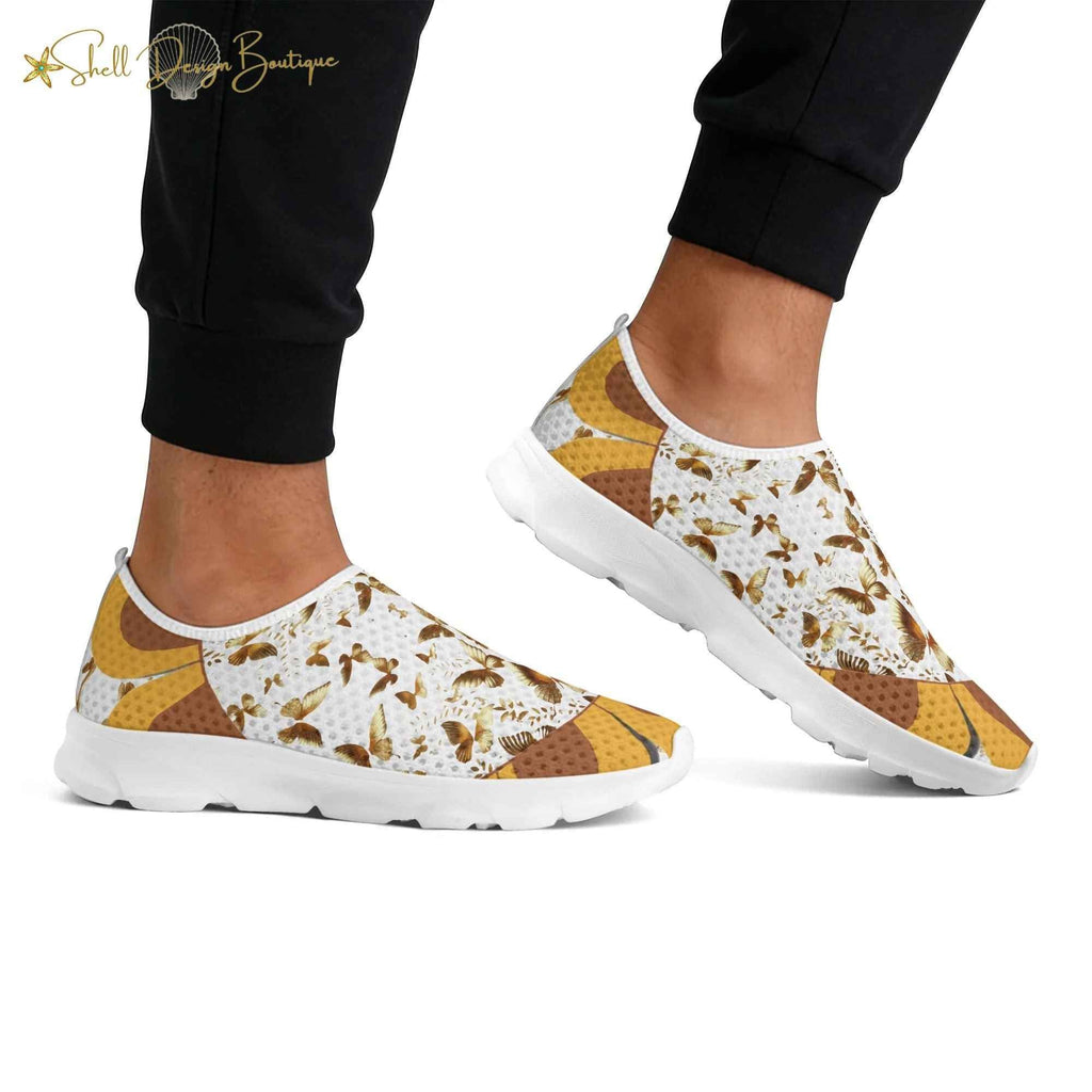 Golden Butterflies Lightweight Adult Unisex Athletic Slip-on Shoes | Shipped in US