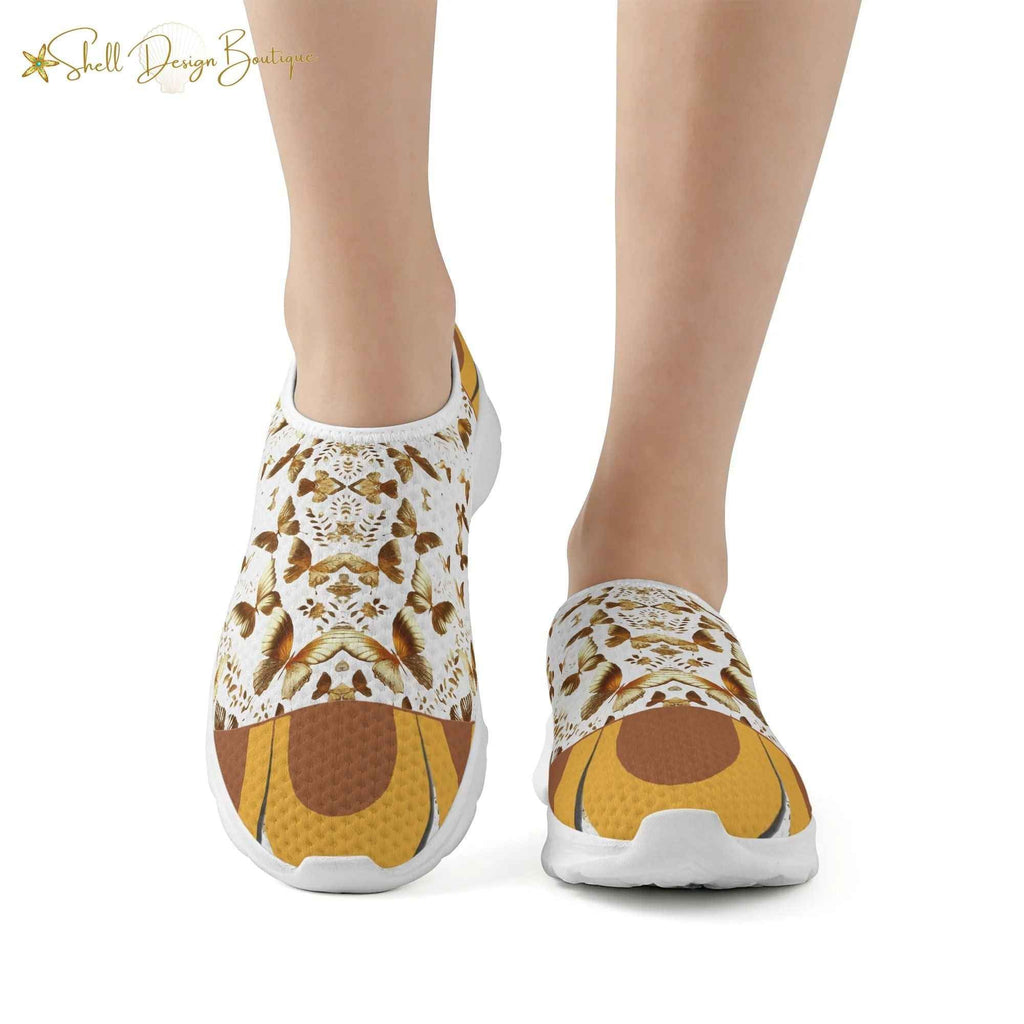 Golden Butterflies Lightweight Adult Unisex Athletic Slip-on Shoes | Shipped in US