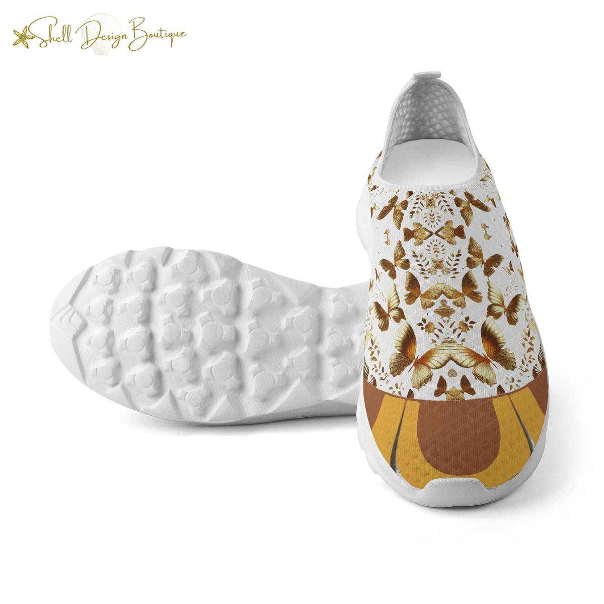 Golden Butterflies Lightweight Adult Unisex Athletic Slip-on Shoes | Shipped in US
