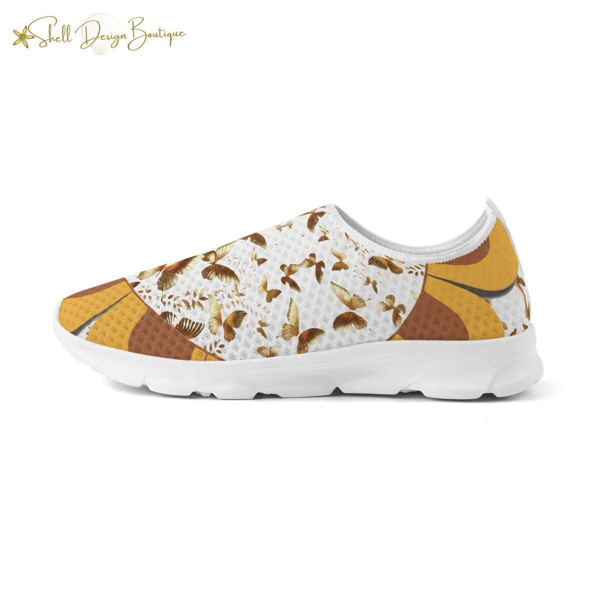 Golden Butterflies Lightweight Adult Unisex Athletic Slip-on Shoes | Shipped in US