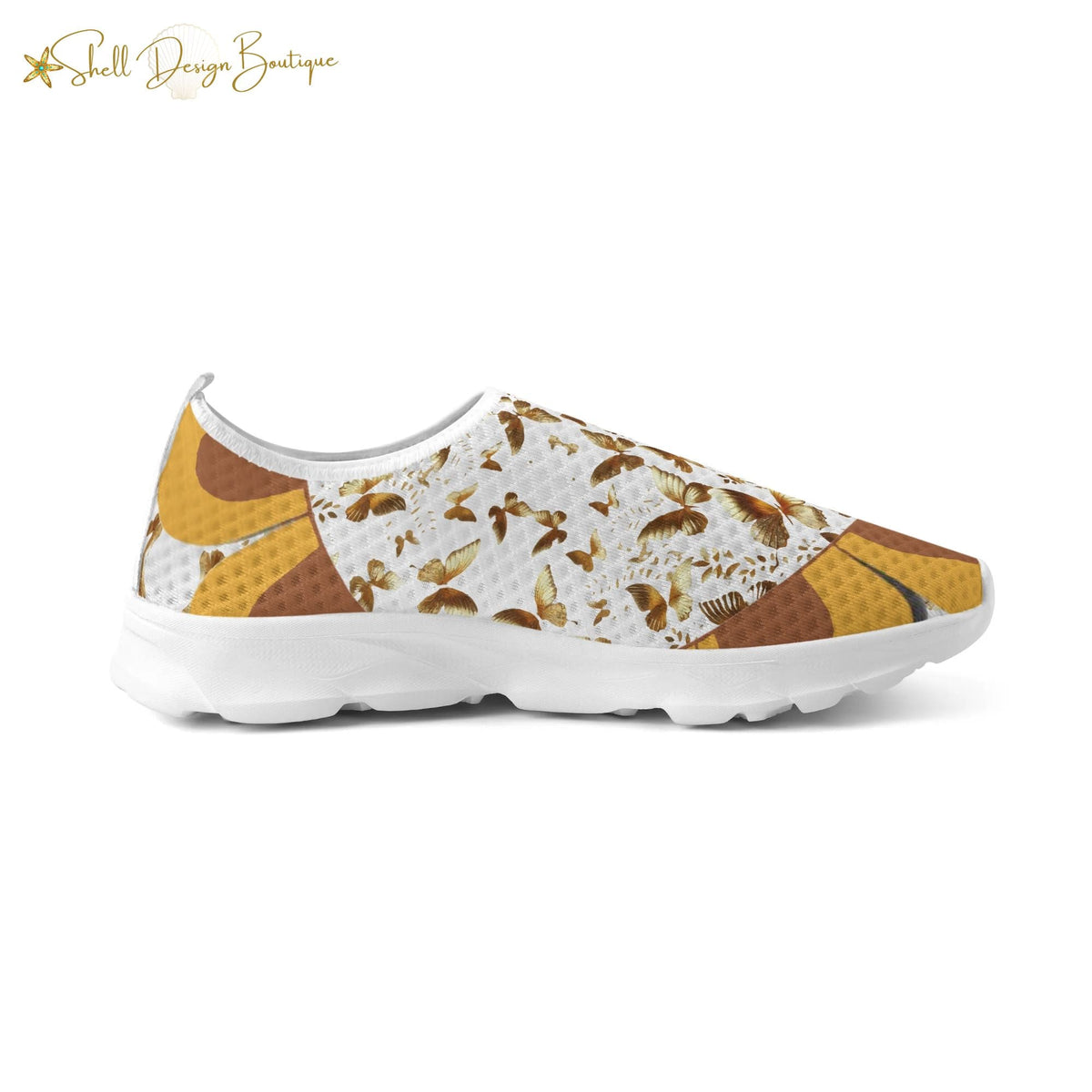 Golden Butterflies Lightweight Adult Unisex Athletic Slip-on Shoes | Shipped in US