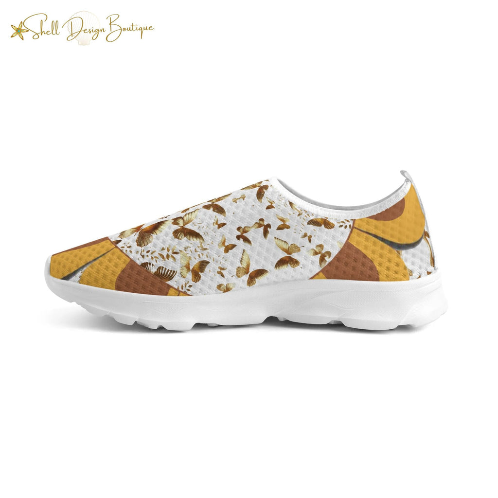 Golden Butterflies Lightweight Adult Unisex Athletic Slip-on Shoes | Shipped in US