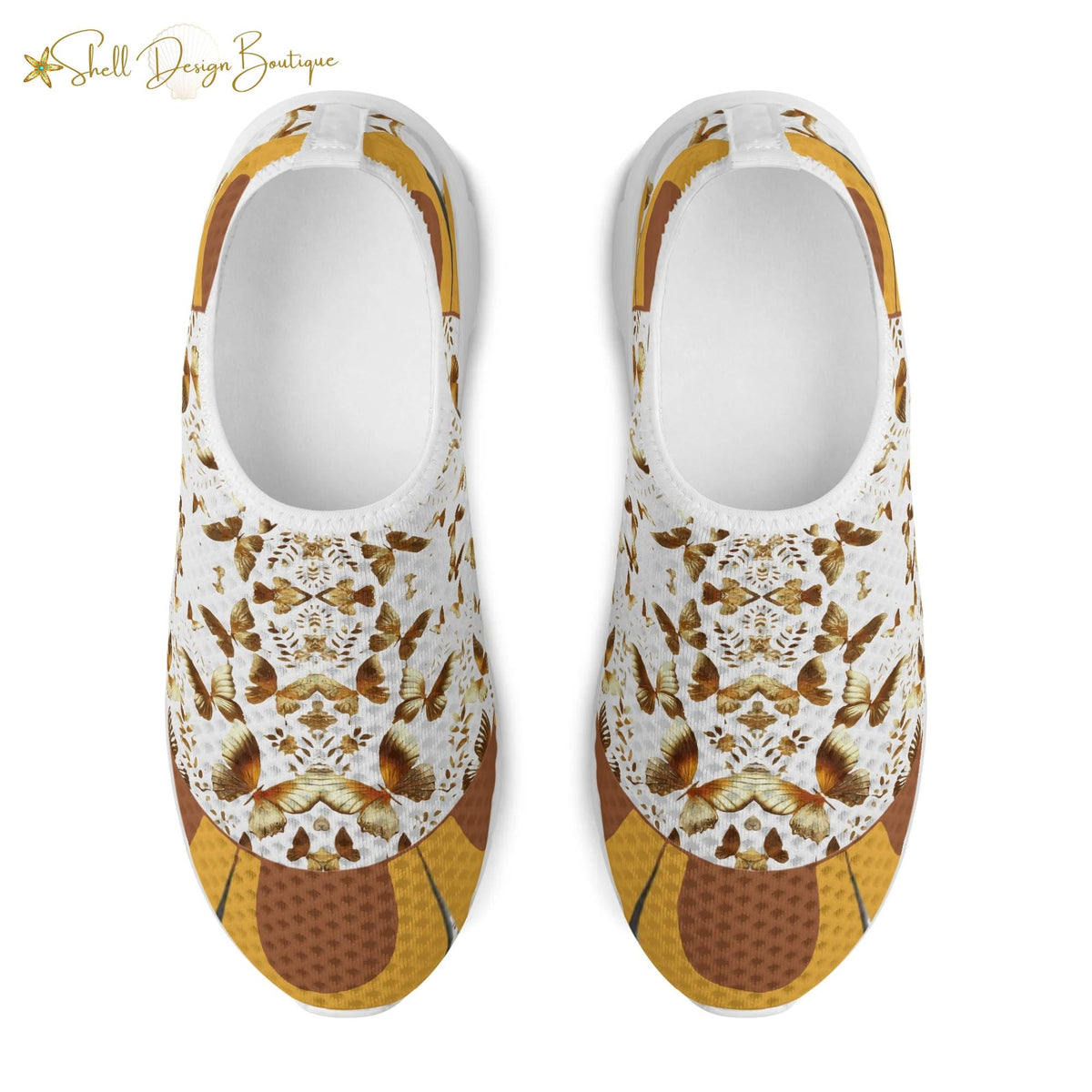 Golden Butterflies Lightweight Adult Unisex Athletic Slip-on Shoes | Shipped in US
