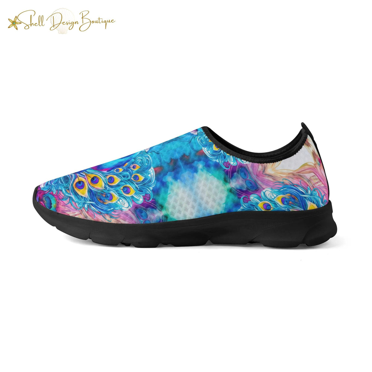 Lightweight Adult Comfortable Shoes with Peacock Pattern for Women and Men