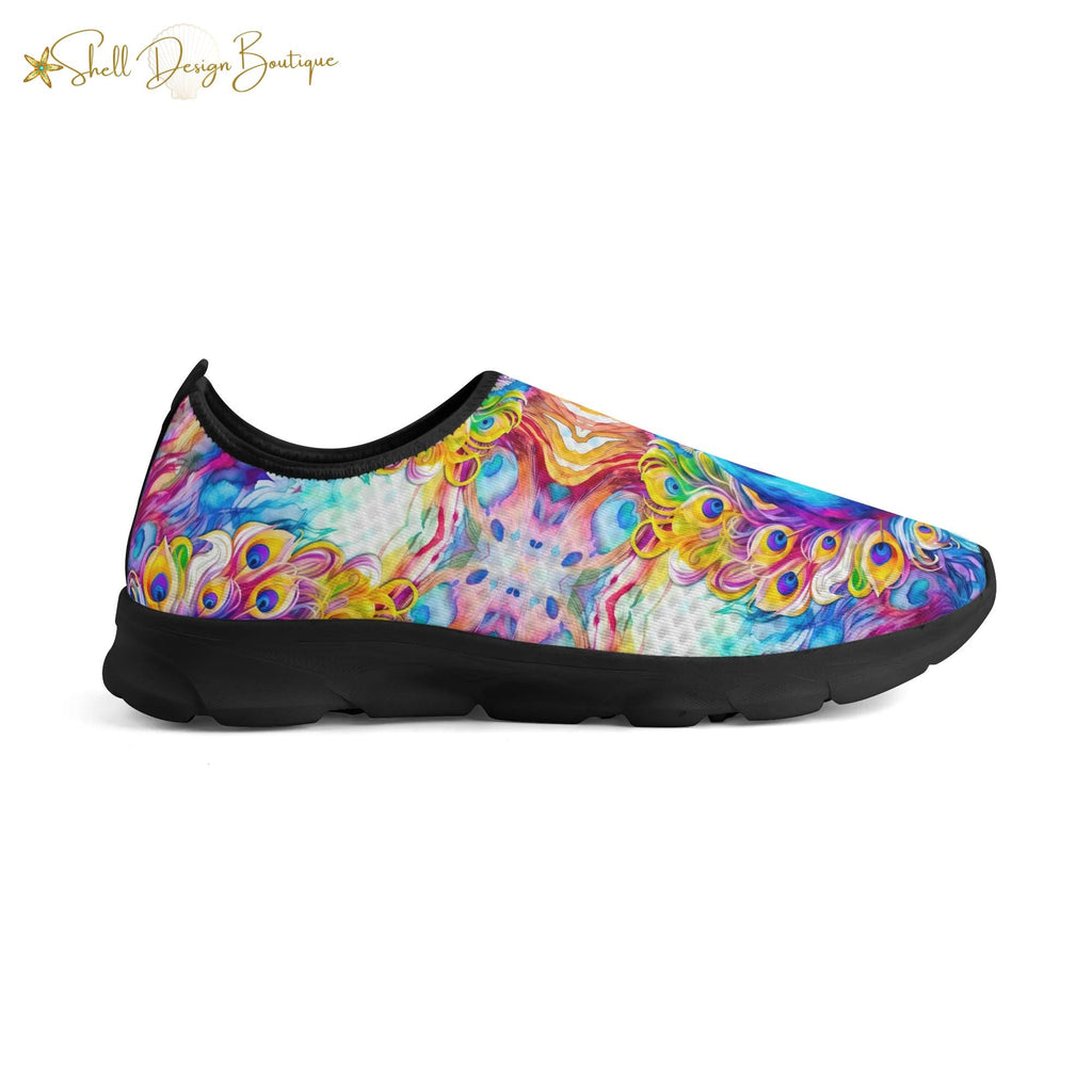 Lightweight Adult Comfortable Shoes with Peacock Pattern for Women and Men
