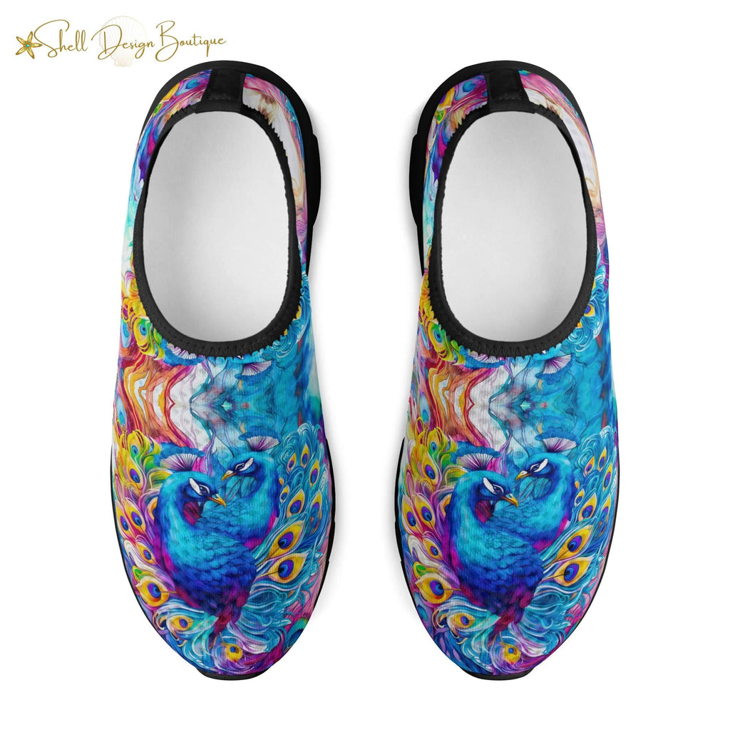 Lightweight Adult Comfortable Shoes with Peacock Pattern for Women and Men