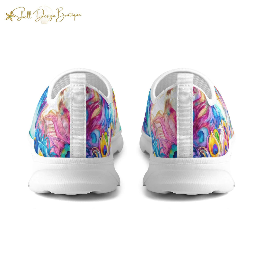 Lightweight Adult Comfortable Shoes with Peacock Pattern for Women and Men