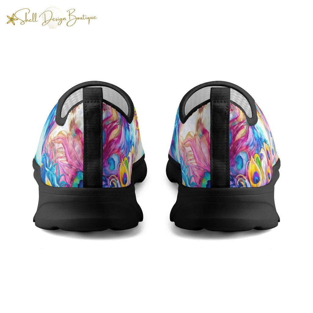 Lightweight Adult Comfortable Shoes with Peacock Pattern for Women and Men