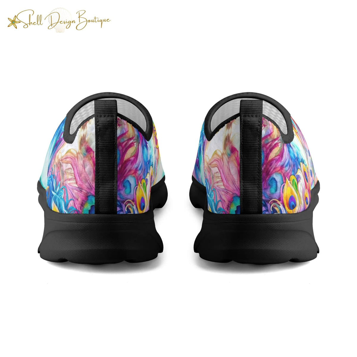 Lightweight Adult Comfortable Shoes with Peacock Pattern for Women and Men