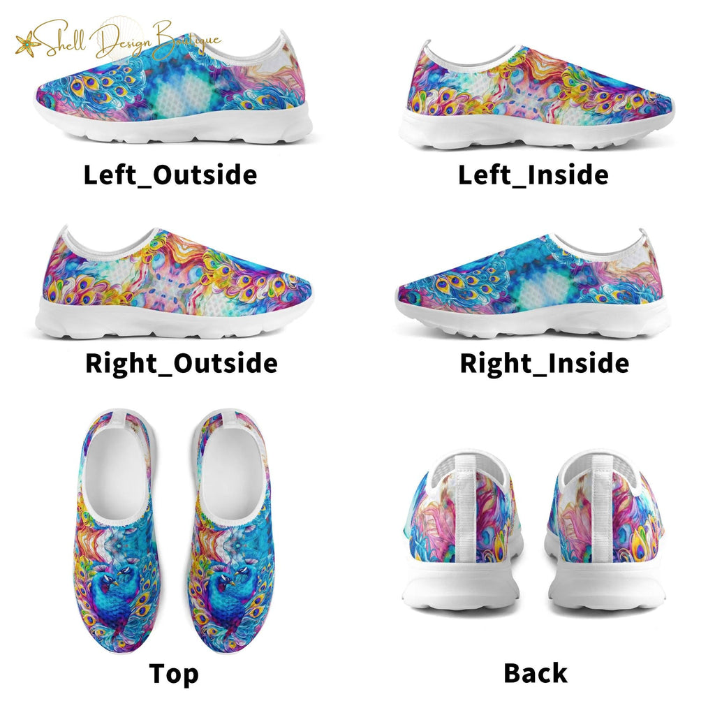 Lightweight Adult Comfortable Shoes with Peacock Pattern for Women and Men
