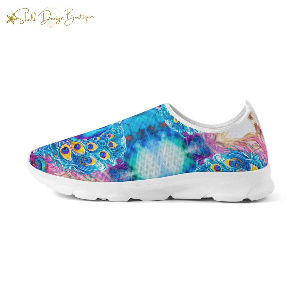 Lightweight Adult Comfortable Shoes with Peacock Pattern for Women and Men