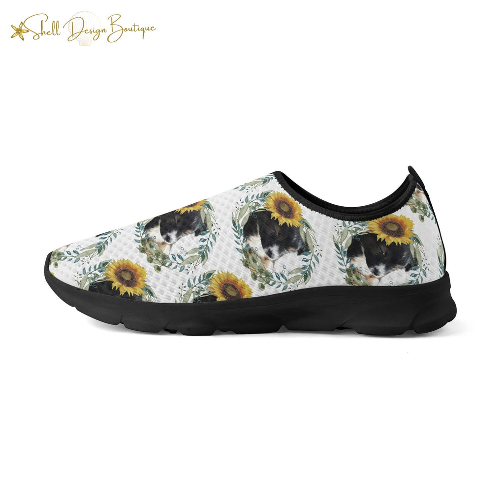 Cute Black Puppy Lightweight Adult Yoga Shoes for Women and Men