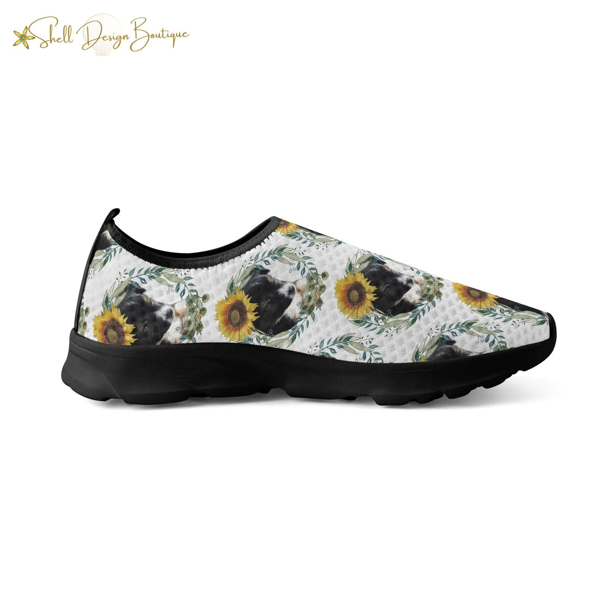 Cute Black Puppy Lightweight Adult Yoga Shoes for Women and Men