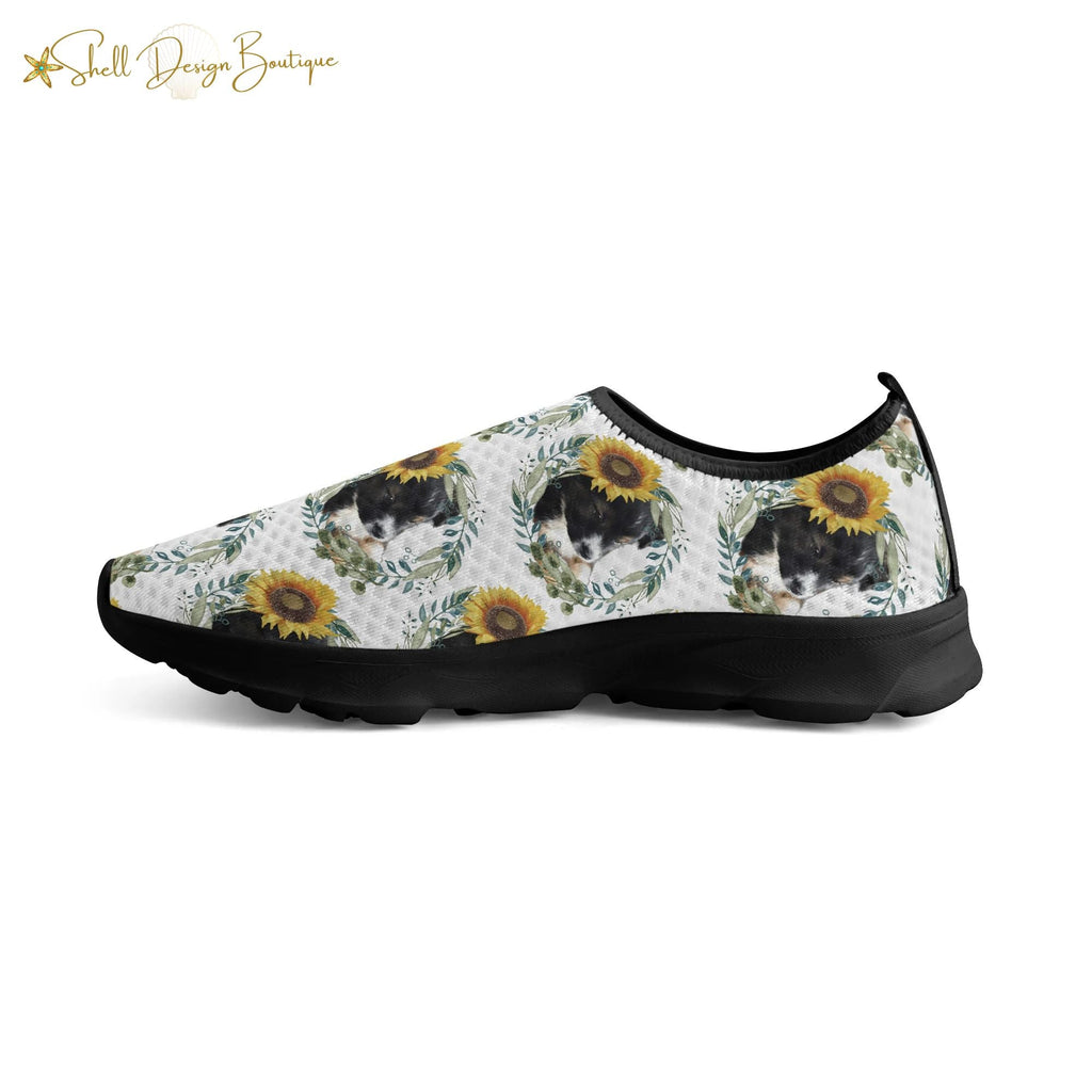 Cute Black Puppy Lightweight Adult Yoga Shoes for Women and Men