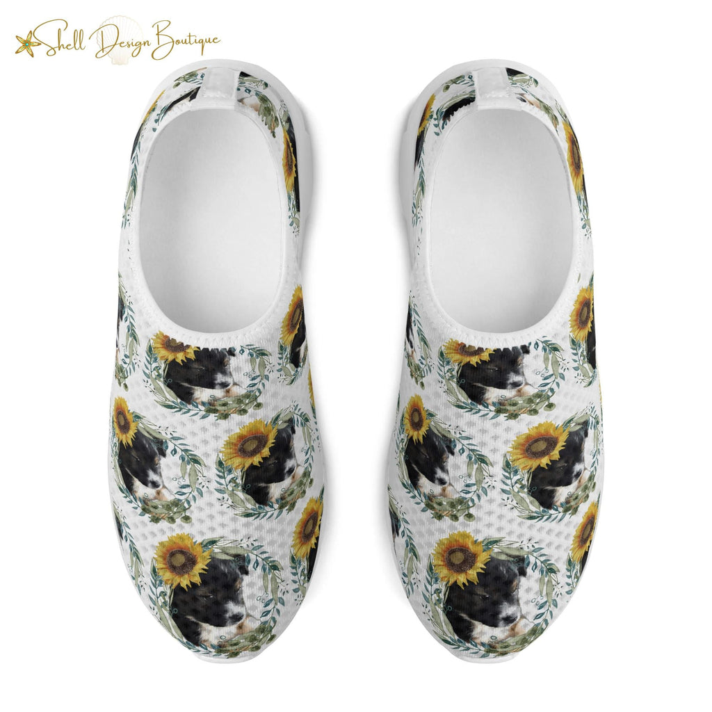 Cute Black Puppy Lightweight Adult Yoga Shoes for Women and Men