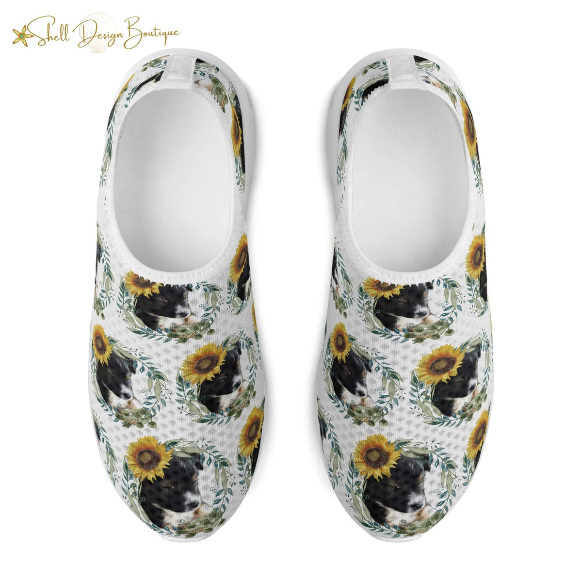 Cute Black Puppy Lightweight Adult Yoga Shoes for Women and Men