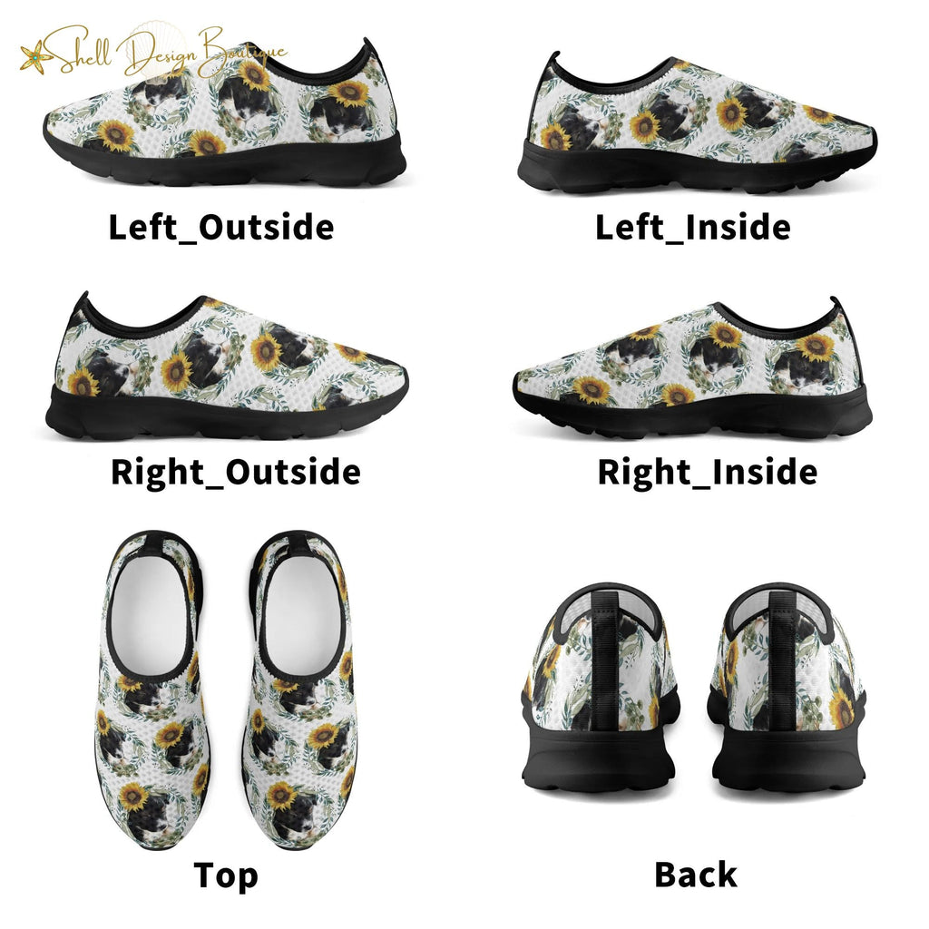 Cute Black Puppy Lightweight Adult Yoga Shoes for Women and Men