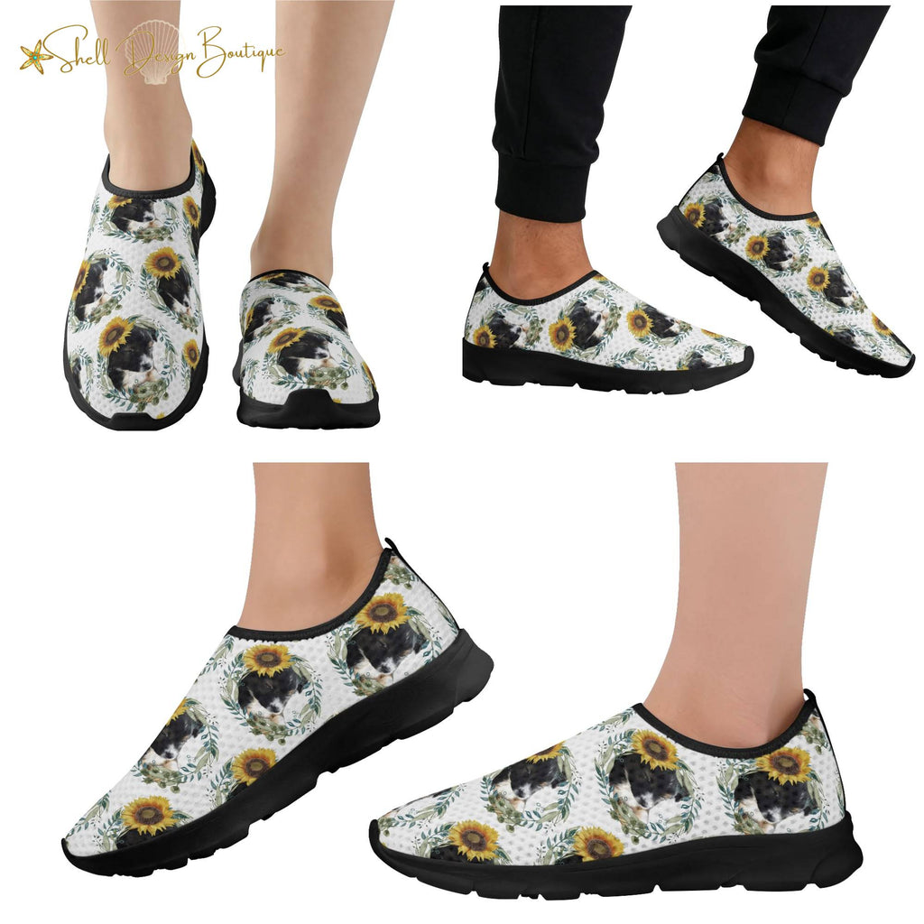 Cute Black Puppy Lightweight Adult Yoga Shoes for Women and Men