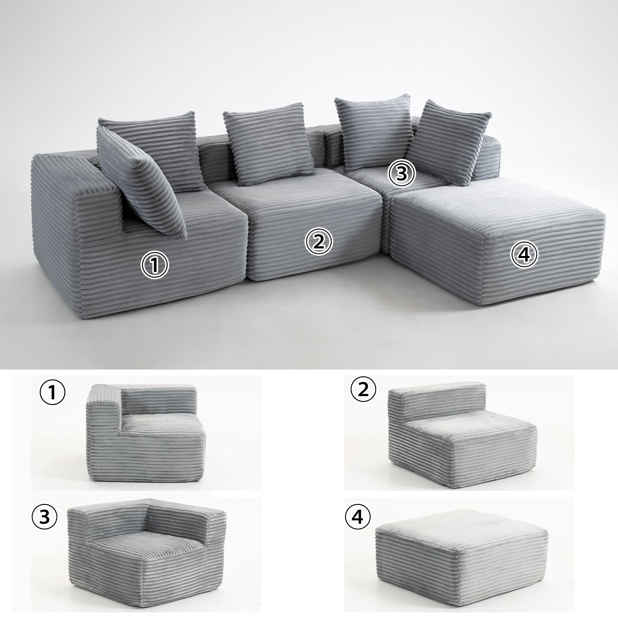 Compressed Sofa:Magic Cube Sofa-YKX-33001-Grey