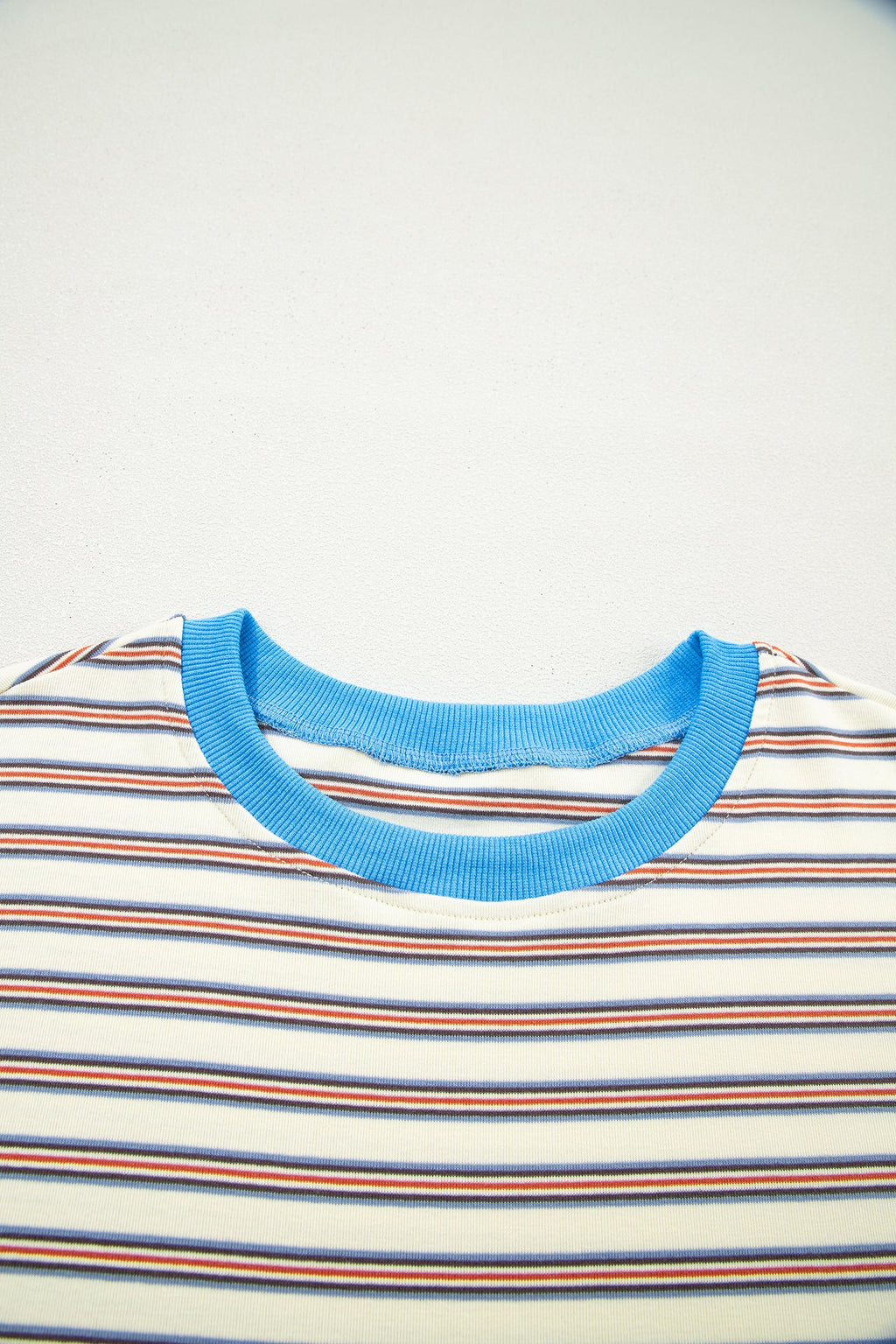 Stripe Cuffed Short Sleeve Mini T-Shirt Dress