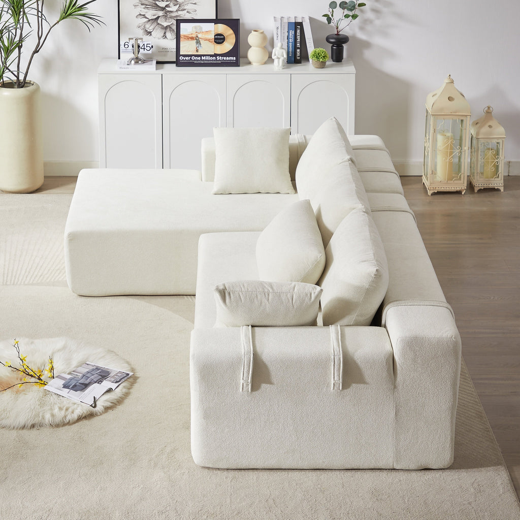 Modern Chenille Upholstered Sectional Sofa Couch Set,Modular 108' L Shaped Sectional Living Room Sofa Set With 6 Pillows,Free Combination Sofa Couch for Living Room,Bedroom