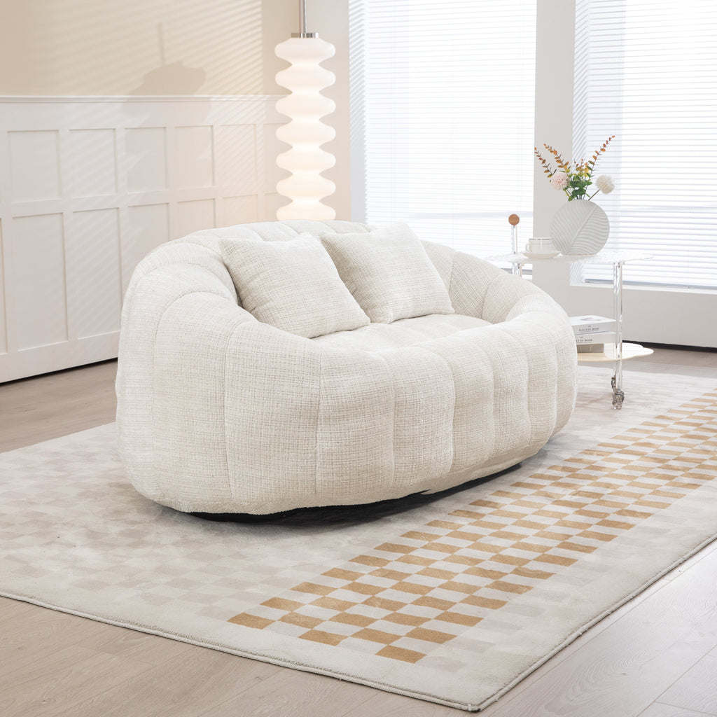 Bean Bag sofa Lazy Sofa Durable Comfort Lounger High Back Bean Bag Chair Couch for Adults and Kids, Indoor & Outdoor, Accent Floor Soft Lounge Chair  (Beige chenille)