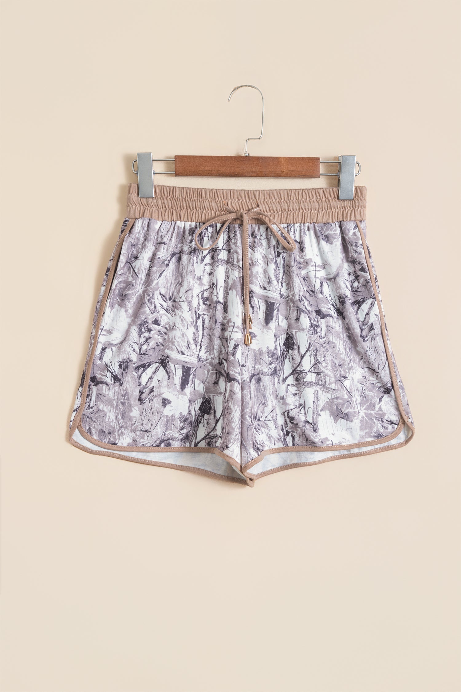 Camo Drawstring High Waist Active Shorts