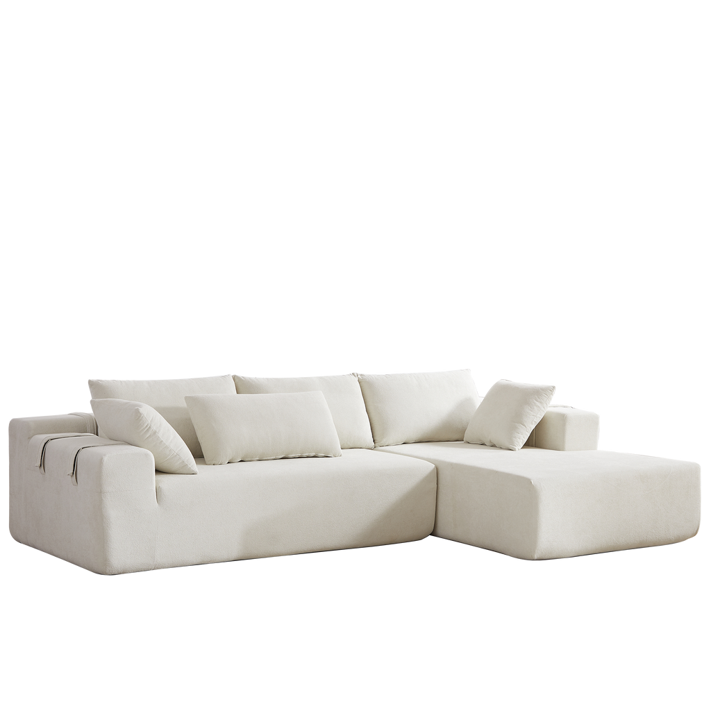 Modern Chenille Upholstered Sectional Sofa Couch Set,Modular 108' L Shaped Sectional Living Room Sofa Set With 6 Pillows,Free Combination Sofa Couch for Living Room,Bedroom