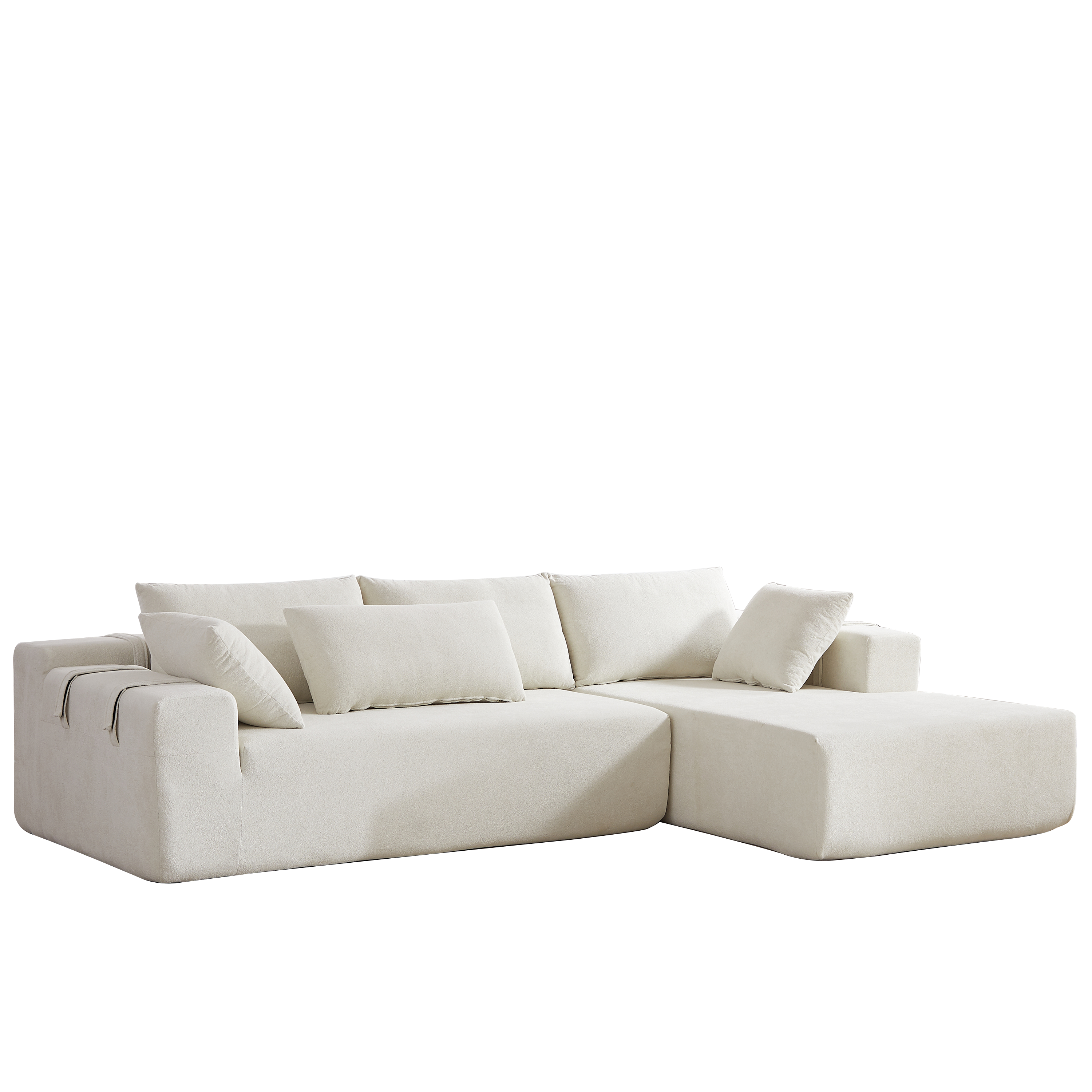 Modern Chenille Upholstered Sectional Sofa Couch Set,Modular 108' L Shaped Sectional Living Room Sofa Set With 6 Pillows,Free Combination Sofa Couch for Living Room,Bedroom