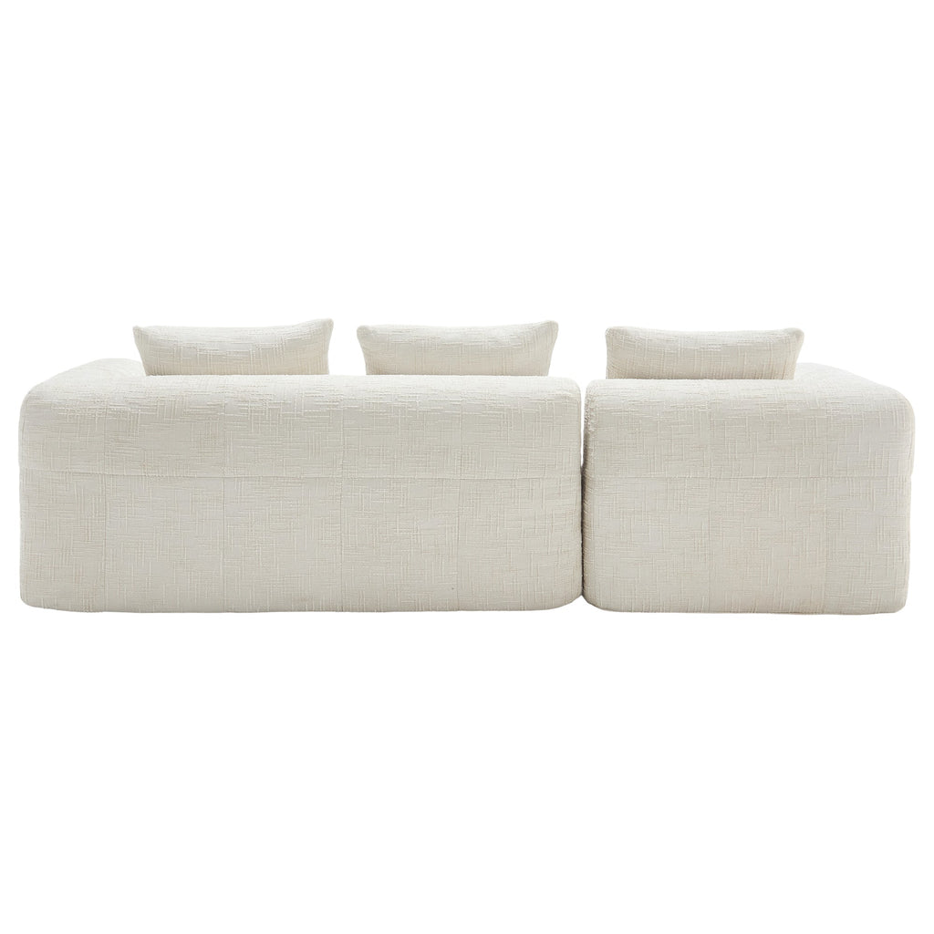 UNITED WE WIN 98.42-inch modular sectional sofa, modern modular L-shaped sofa with chaise longue, equipped with small side pockets and free of compression during installation.