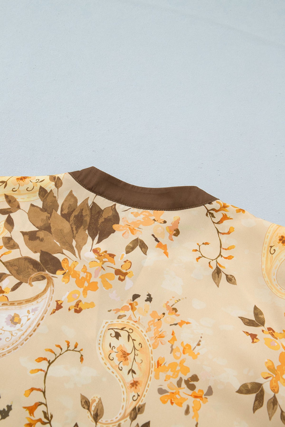 Paisley Tie Neck Long Sleeve Blouse