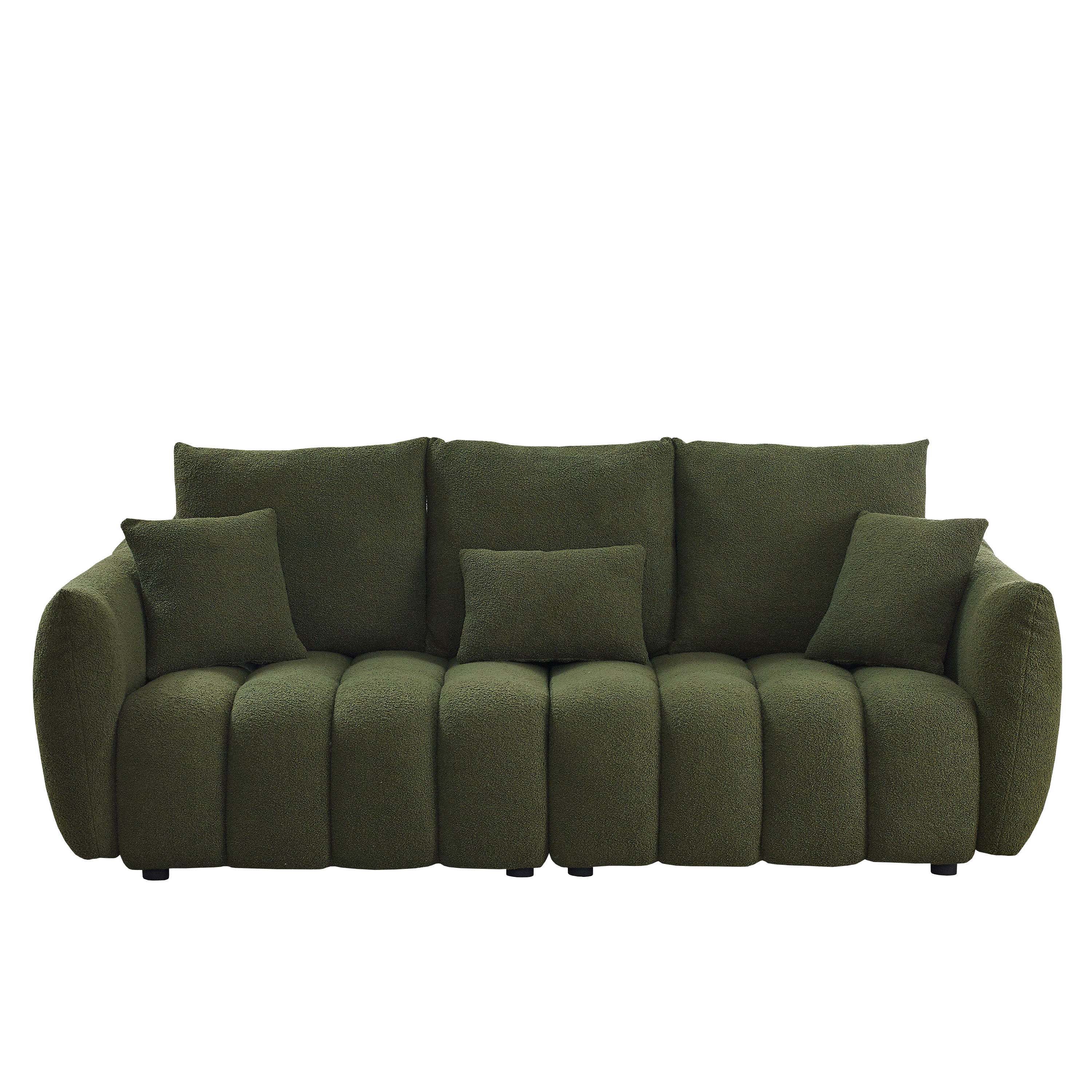 3 Seater + 3 Seater Combo Sofa Modern Living Room Sofa, Teddy Sofa, Wooden Frame, 6 Cushions, Apartment Sofa Furniture