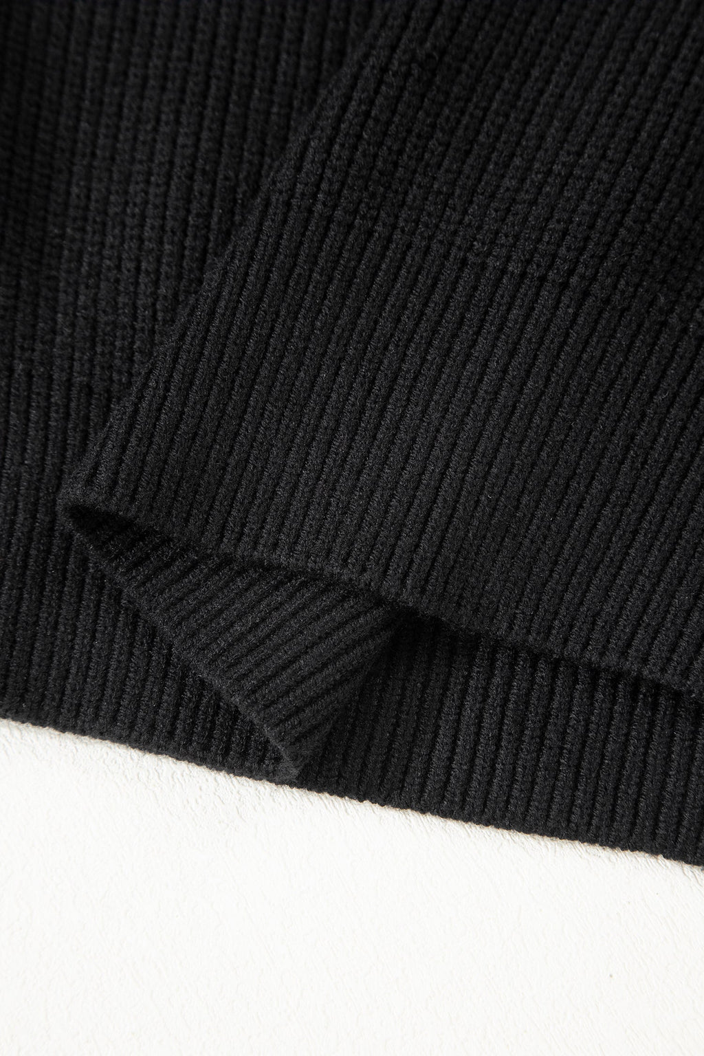 Ribbon Knot Backless Drop Shoulder Ribbed Sweater