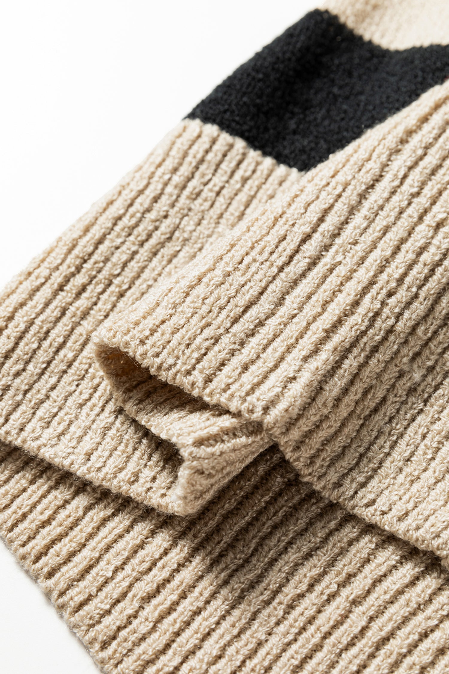 Stripe Patchwork Drop Shoulder Sleeve Sweater