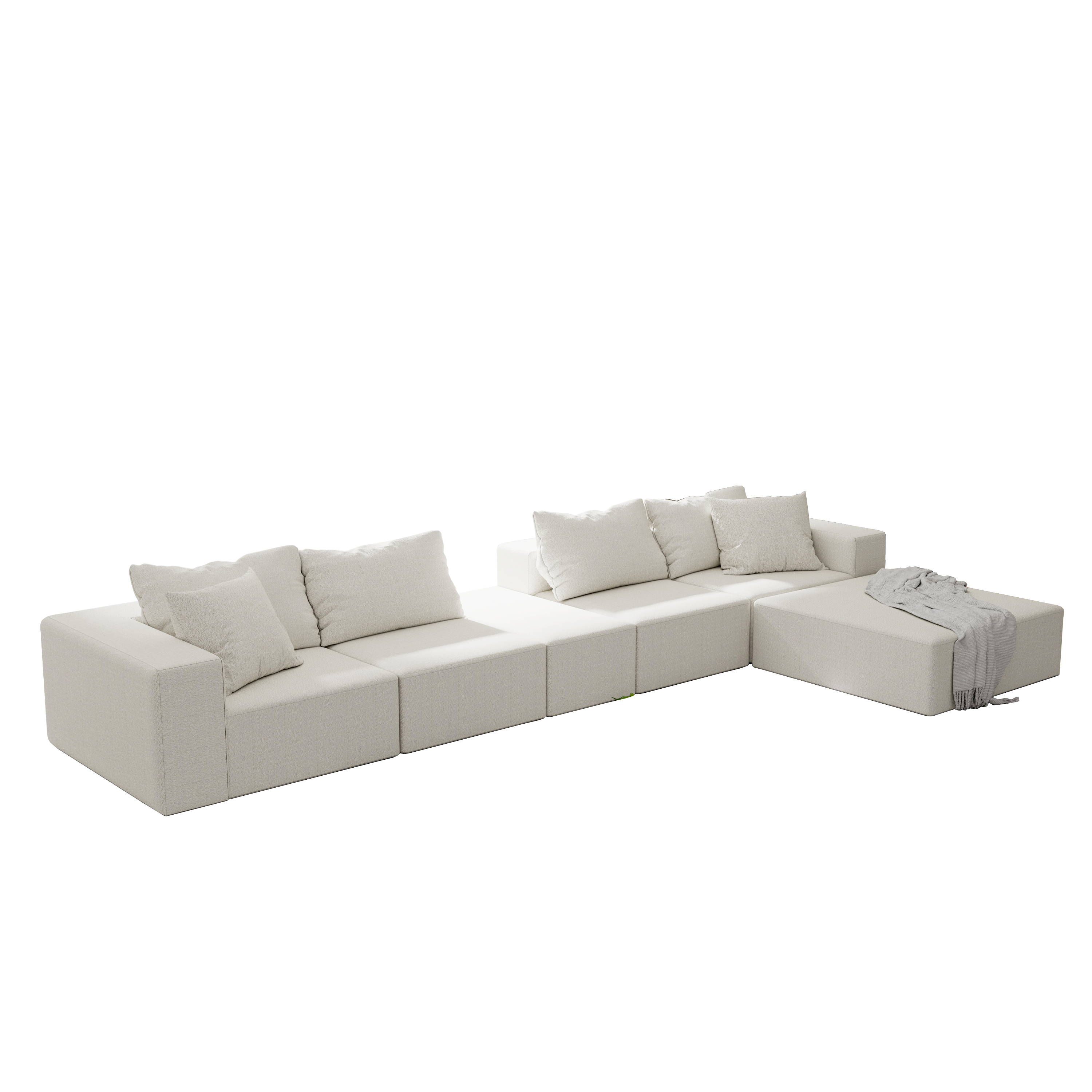Modern Upholstered Sectional Sofa Couch Set,Modular 132' L Shaped Sectional Living Room Sofa Set With 6 Pillows,Free Combination Sofa Couch for Living Room,Bedroom