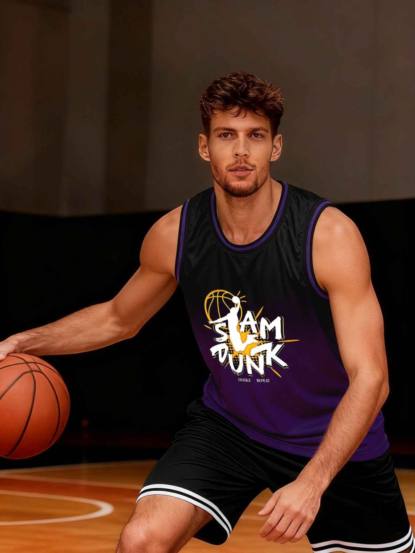 Slam Dunk Adult Purple Basketball Jersey | Ships From USA