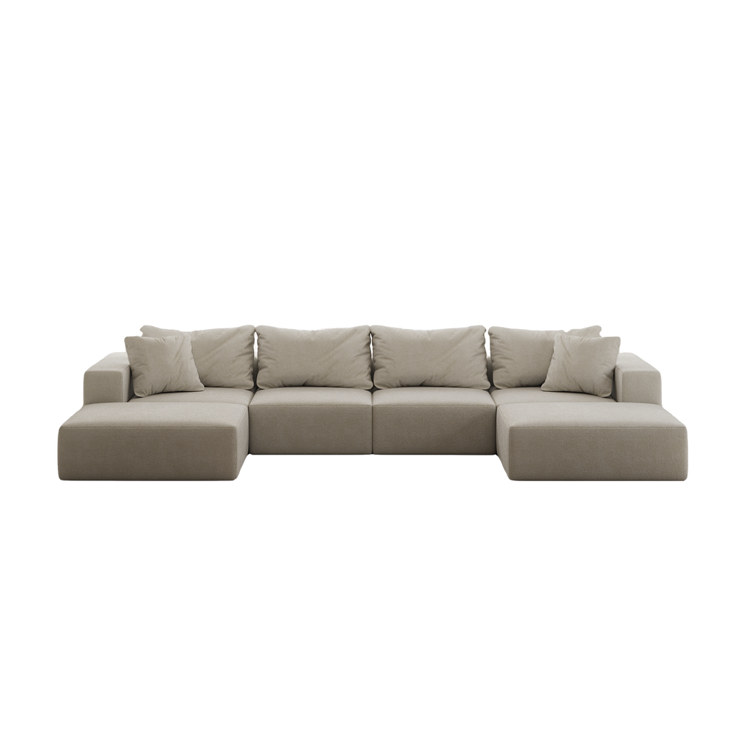 Oversized sponge cloud sofa,Modern Upholstered Sectional Sofa Couch Set,Modular 162' L Shaped Sectional Living Room Sofa Set With 6 Pillows,Free Combination Sofa Couch for Living Room,Bedroom