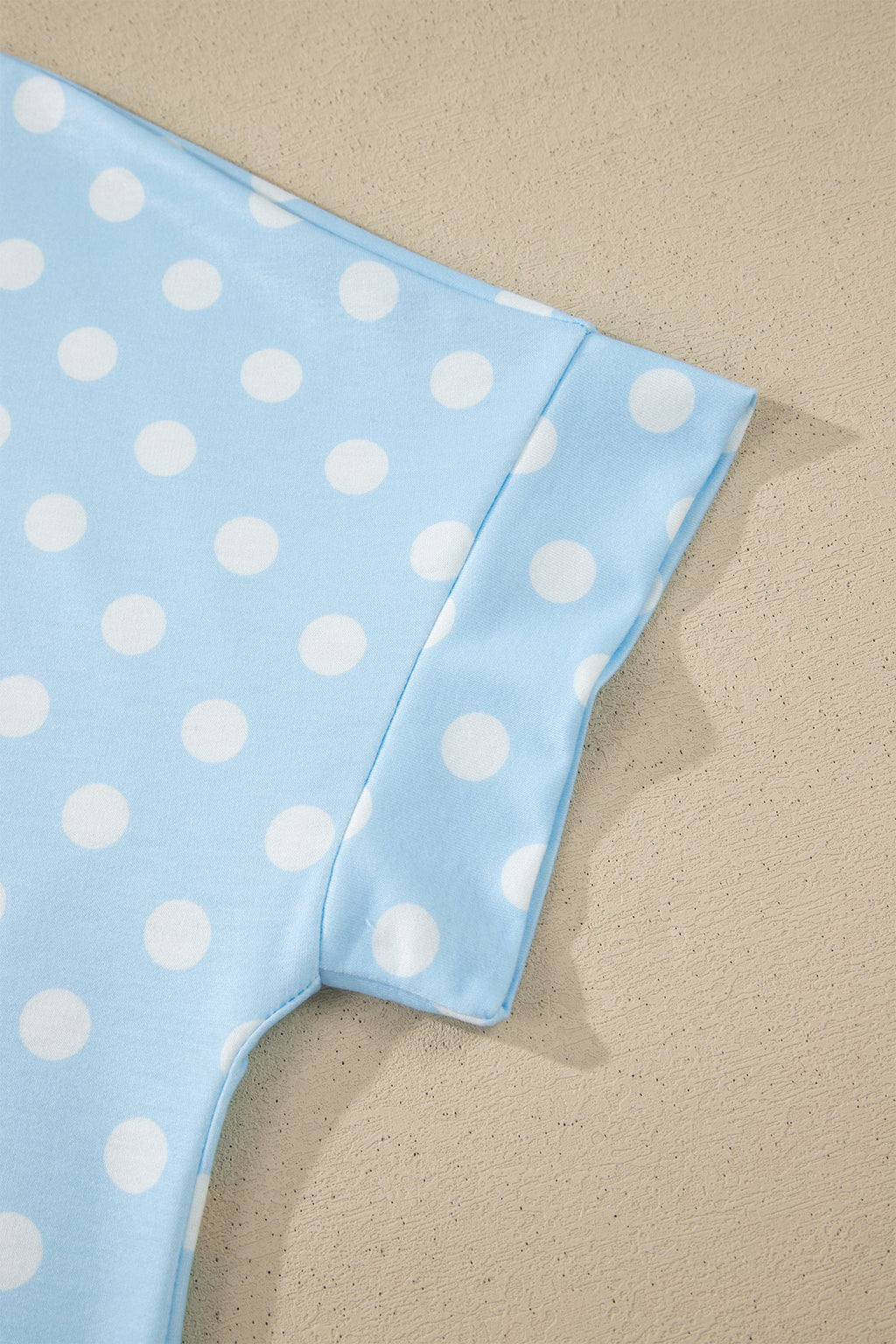 Polka Dot Colorblock Mock Neck & Shorts Set