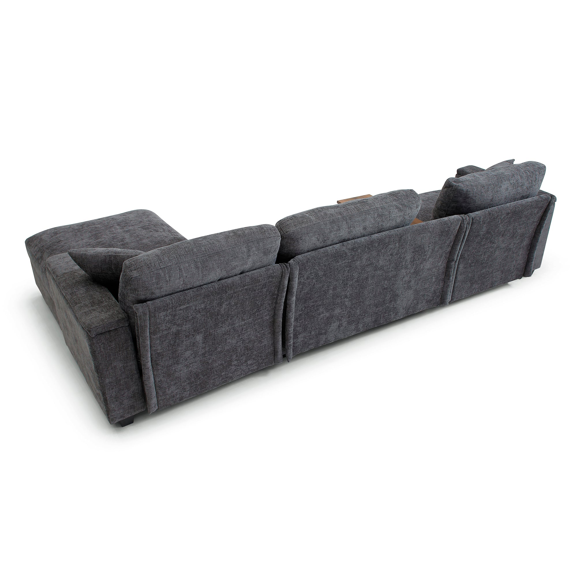 120.3'Sectional Sofa ,L-Shaped Oversized Couch ,Comfy Cloud Couch Set with Drop Down Table,360-degree Swivel tray ,Cup Holders,USB Charger,Storage Ottoman and  Armrest,Wide Seat Sofa for Living room