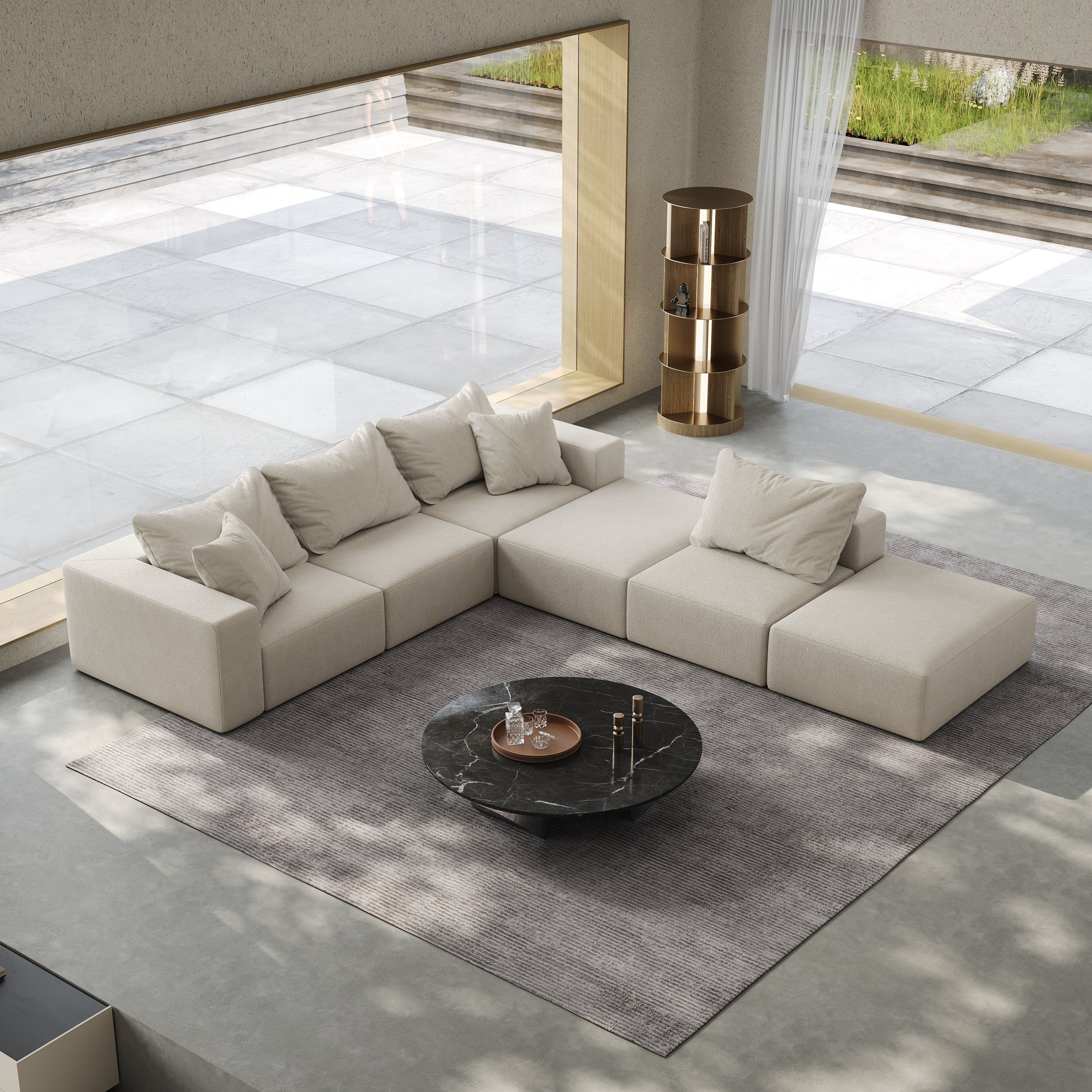 Oversized sponge cloud sofa,Modern Upholstered Sectional Sofa Couch Set,Modular 162' L Shaped Sectional Living Room Sofa Set With 6 Pillows,Free Combination Sofa Couch for Living Room,Bedroom