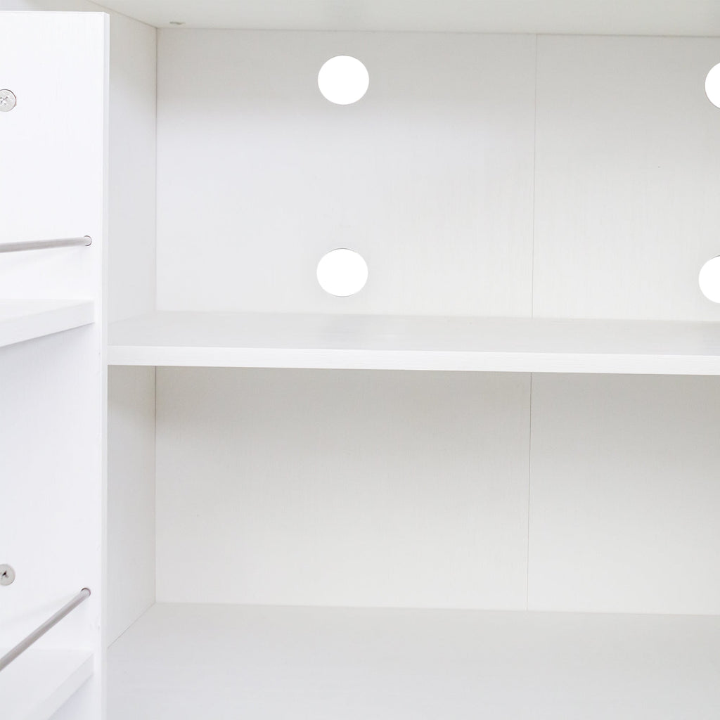 62.99in Kitchen Pantry Cabinet, White Freestanding Buffet Cupboards Sideboard with Doors &  Shelves, Kitchen Pantry Storage Cabinet for Kitchen, Living Room and Dinning Room
