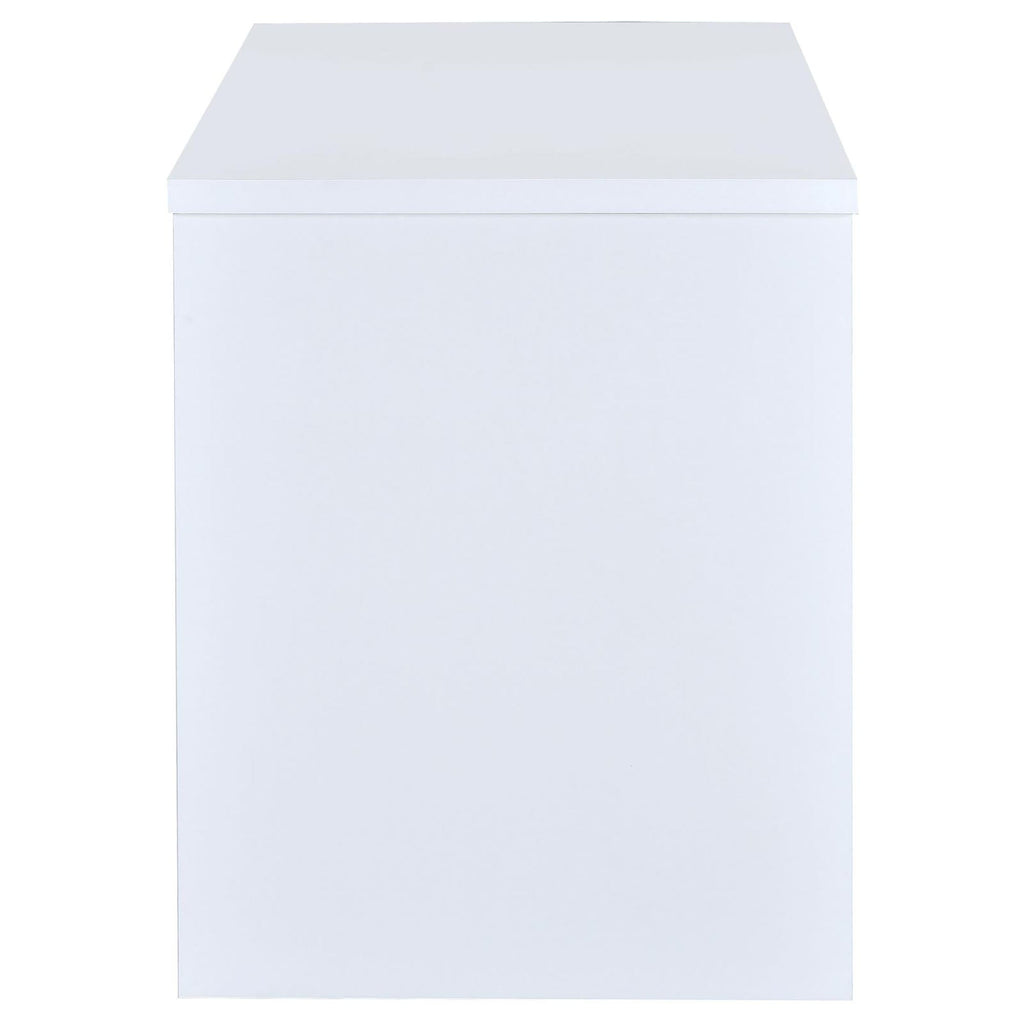 White 2-Drawer Reversible Office Desk