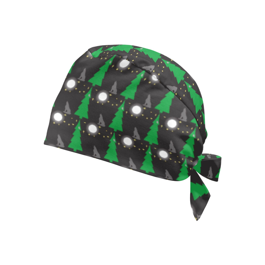 Wolf Howling at the Moon Medical Scrub Cap (Made in USA)
