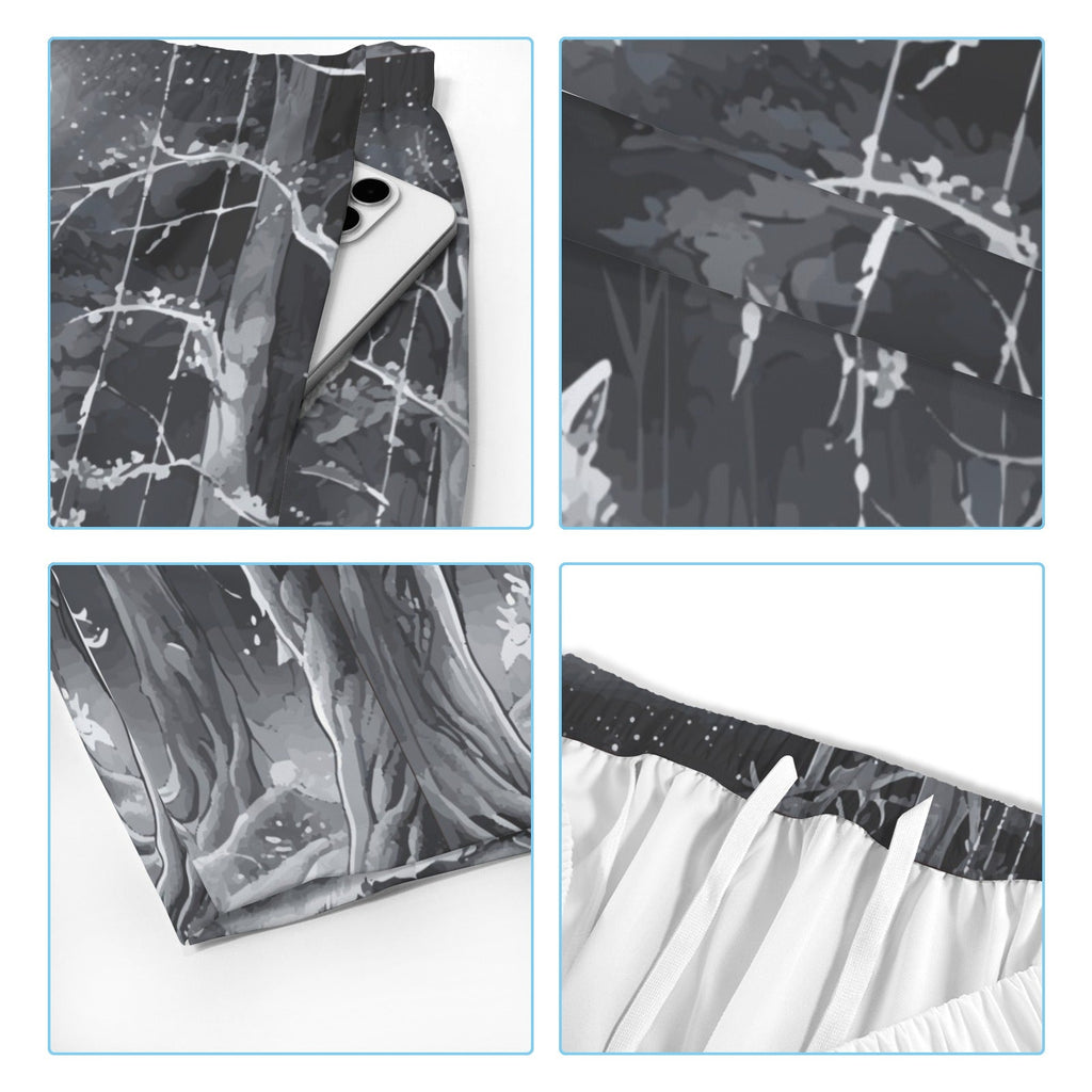 Wolf in Moonlit Forest Men's All Over Print Swim Shorts | Ships from USA