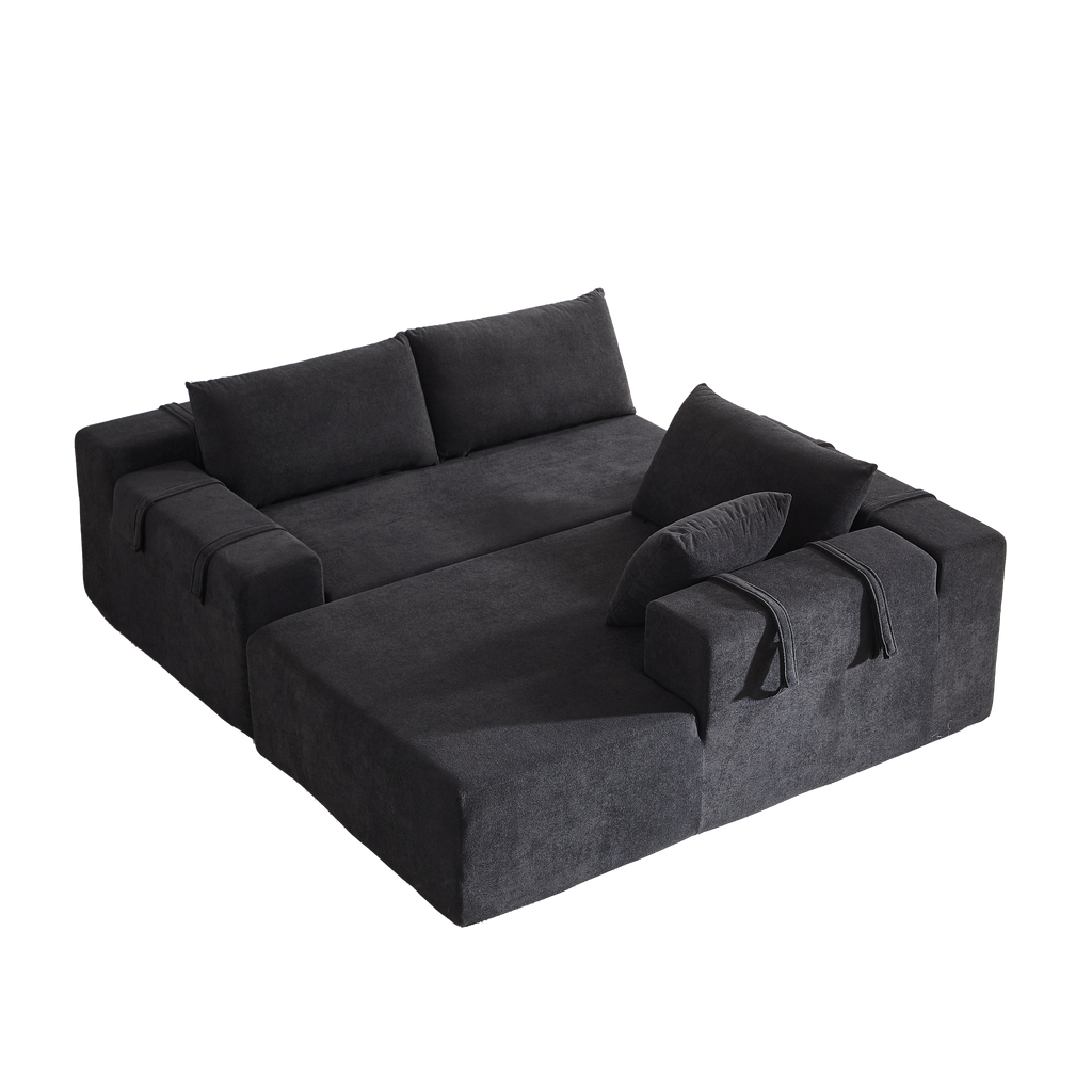 Modern Chenille Upholstered Sectional Sofa Couch Set,Modular 108' L Shaped Sectional Living Room Sofa Set With 6 Pillows,Free Combination Sofa Couch for Living Room,Bedroom(Right Chaise)W834P240010