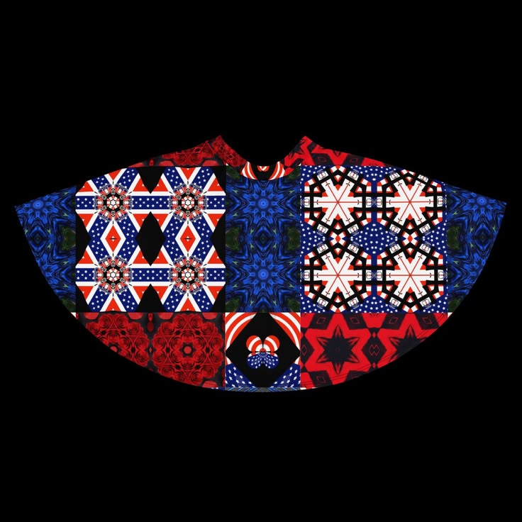 Women's USA Red White and Blue Block Pattern Skater Skirt