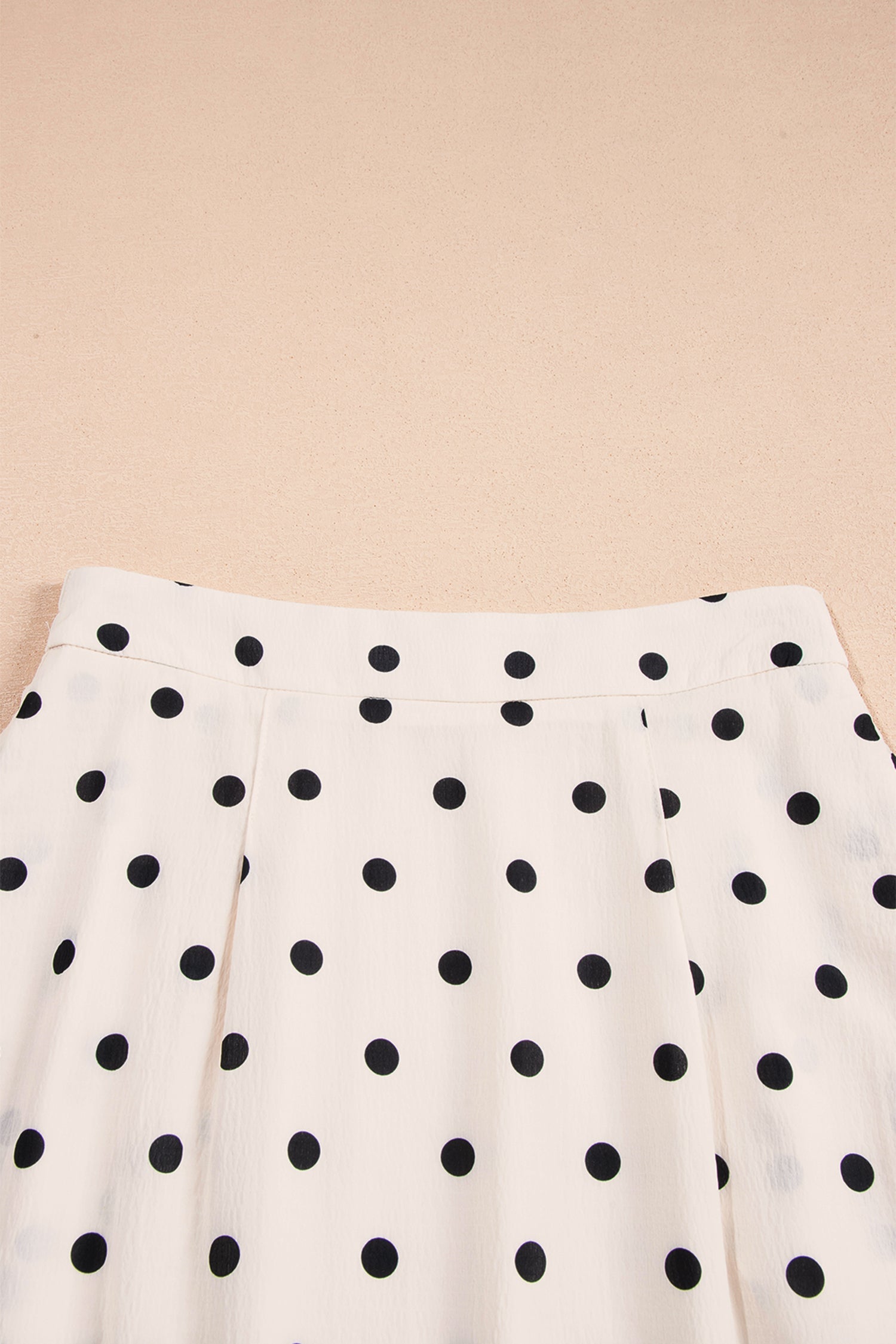 Polka Dot Ruffle Side Slit Maxi Skirt