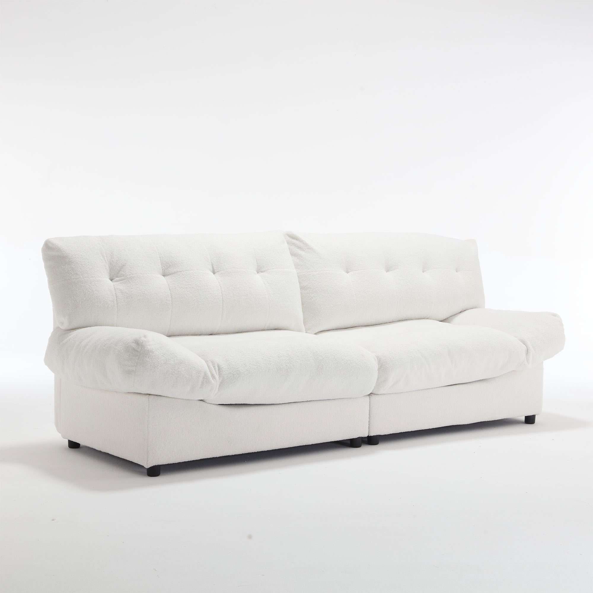 [VIDEO provided][New] Cloud Style Sofa, Teddy Velvet Fabric, Comfy Padded Cloud Couch for Living Room, Apartment