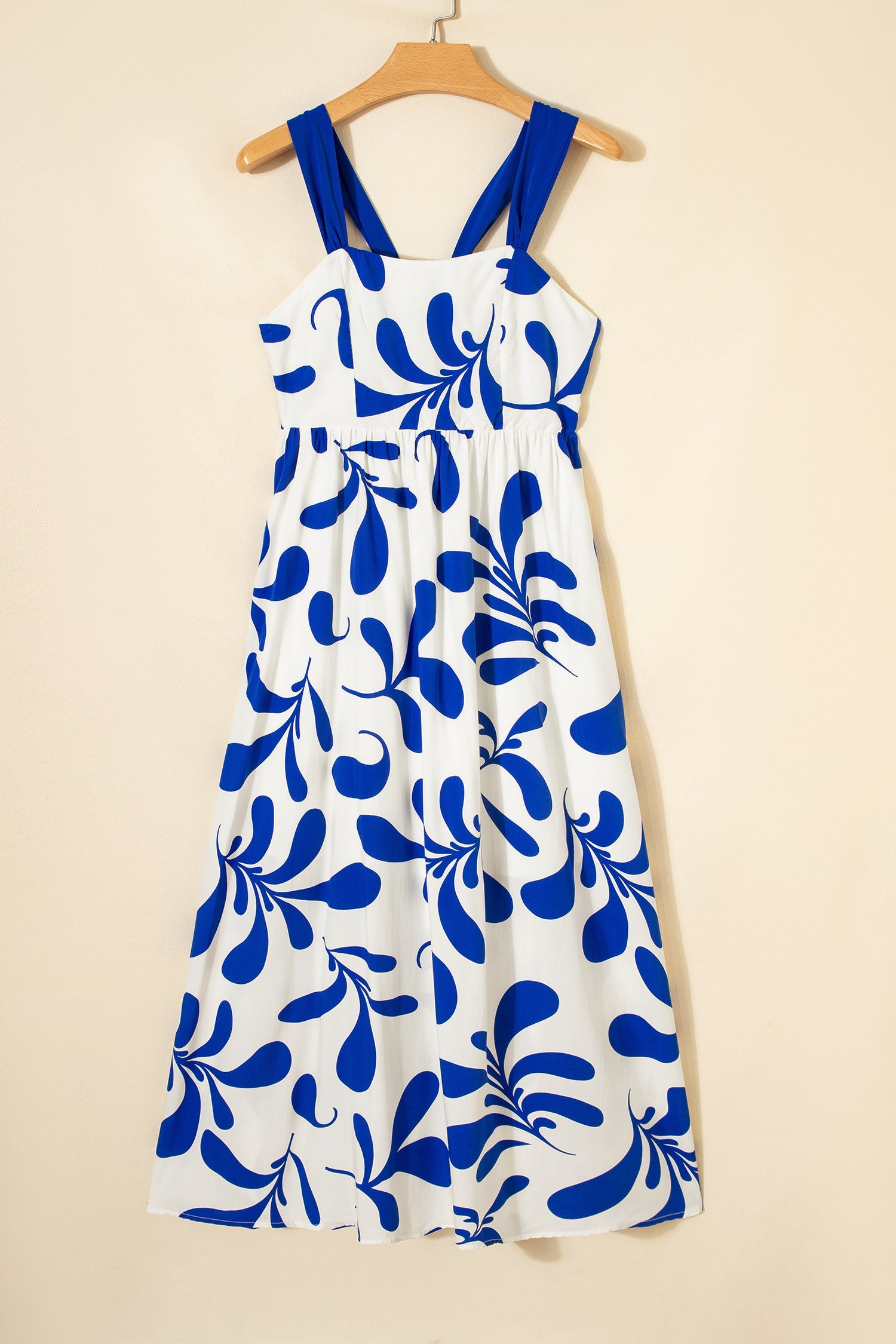 Floral Crisscross Tie-Back Sleeveless Maxi Dress