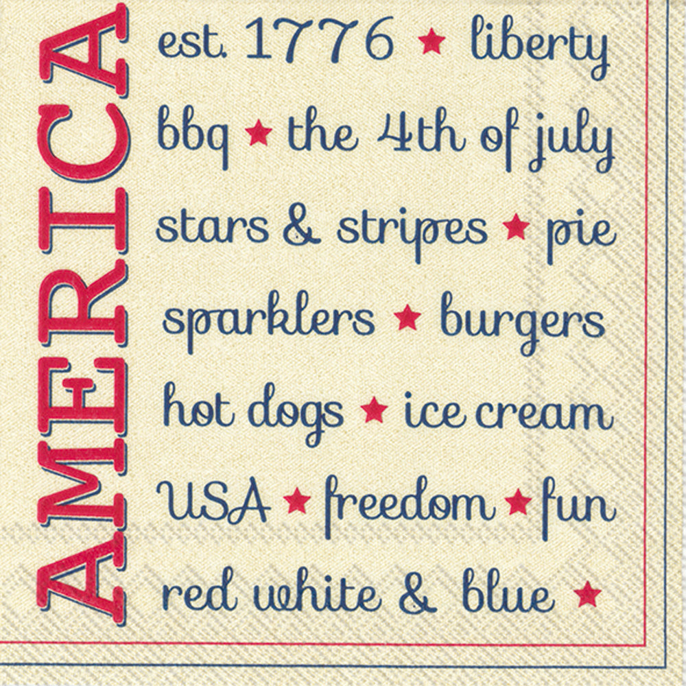 American BBQ Cocktail Napkin